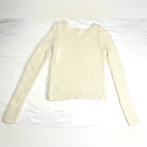 Abercrombie and Fitch Wool Blend Cropped Knit Sweater - Ivory/Cream - XS - Picture 6 of 12